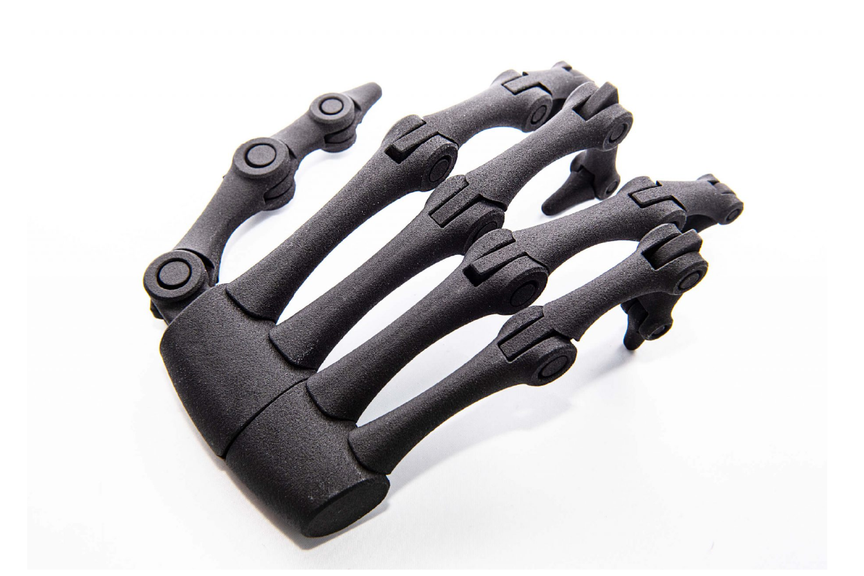 MJF 3D Printing - Multi Jet Fusion 3D printed skeleton hand.