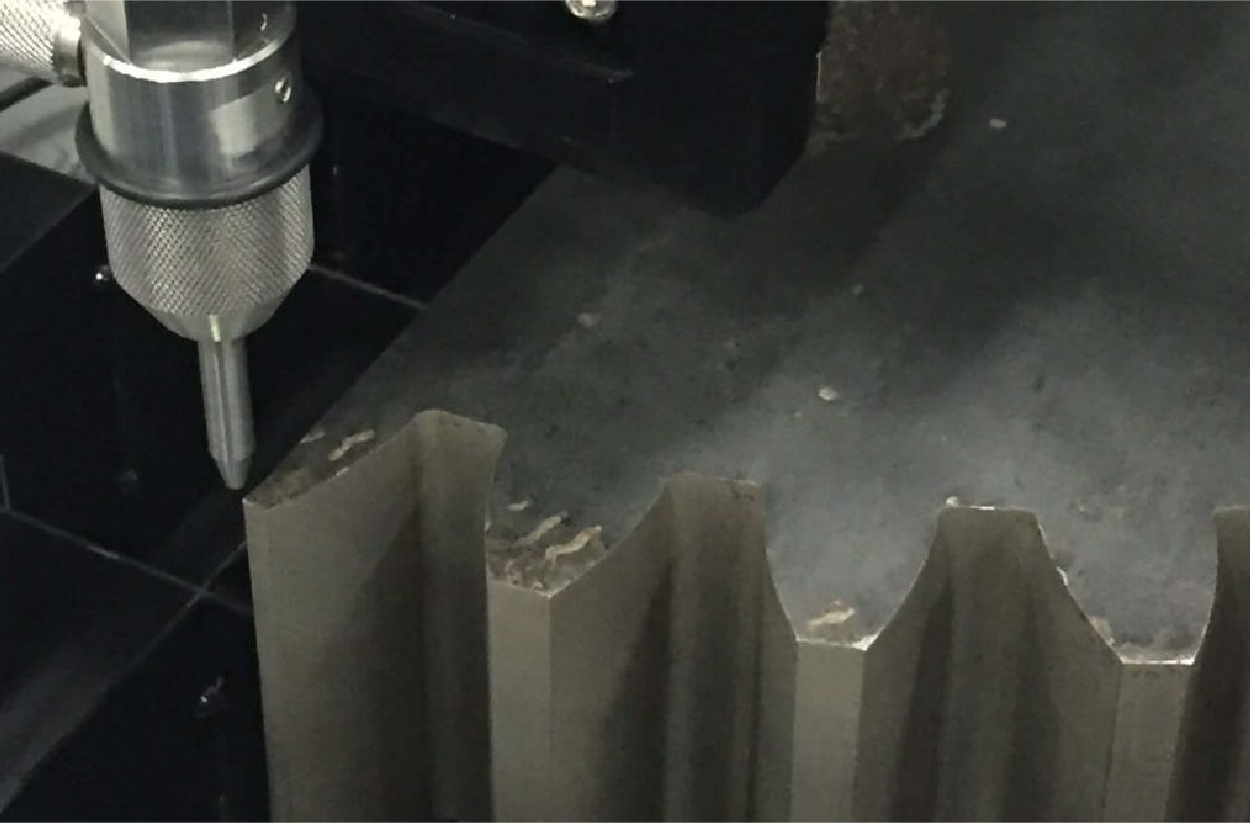 Waterjet Cutting - close up of the machine