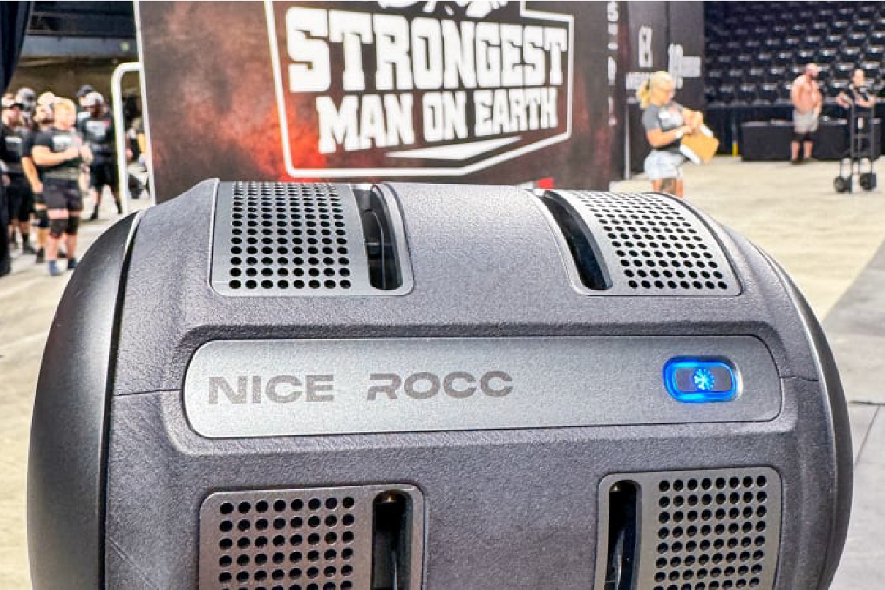 NICE Recovery ROCC's functional protoype made its debut at the Strongest Man on Earth competition.