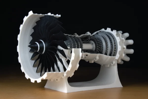 3D printing technologies used to print a turbo fan model