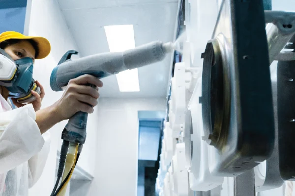 Powder Coating Black on Parts